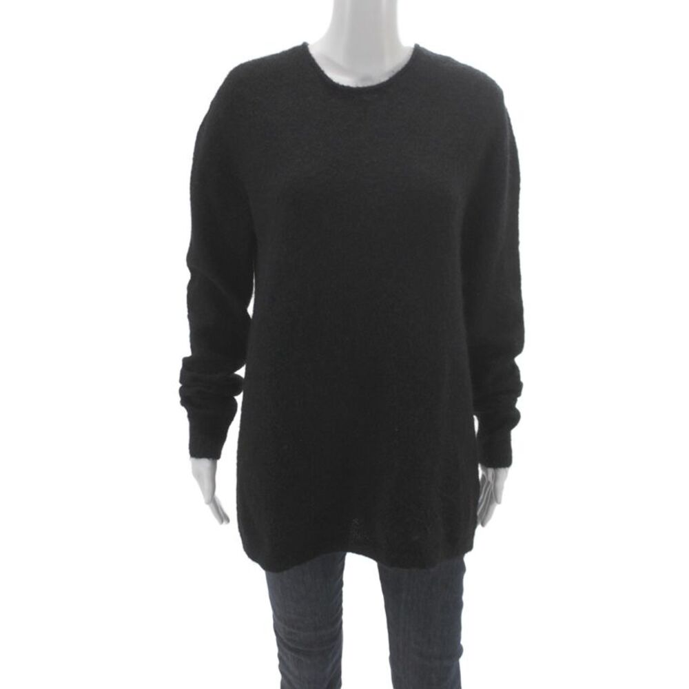 Ksubi Womens Black Mohair Crew Neck Pullover Sweater Long Sleeve Size XS